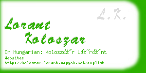 lorant koloszar business card